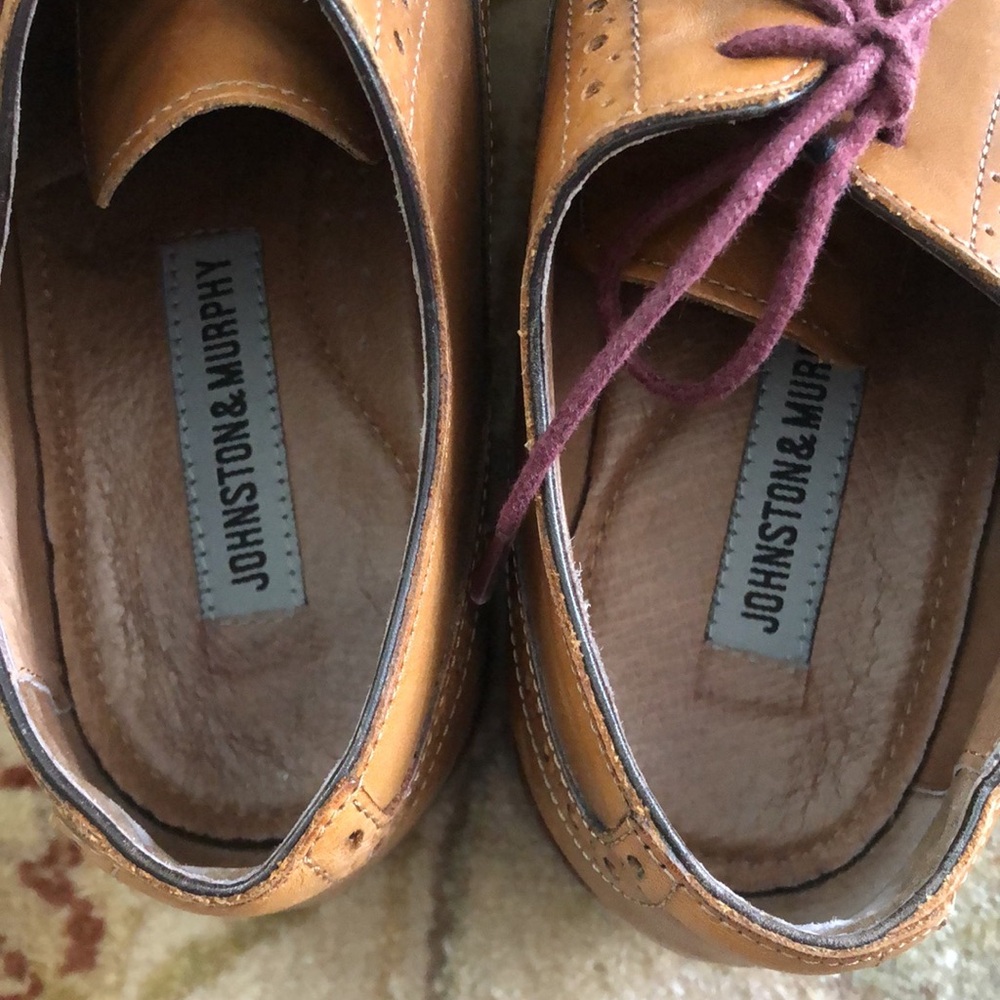 Johnston & Murphy Tan Balmoral Brogue Cap Toe Oxfords Men’s 8.5W L15 - Picture 5 of 7